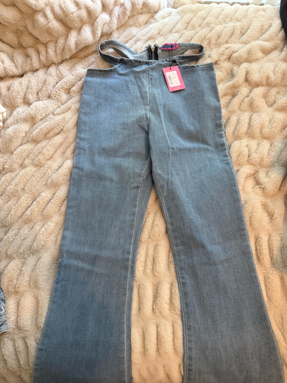 Edikted Light Blue Denim Cutout Jeans